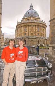 Tim and Joanne outside the Radcliffe Camera in Oxford, UK